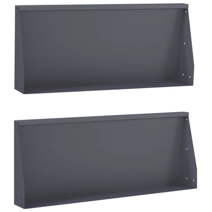Retaining Wall 2 pcs 100 x 12 x 30 cm Steel Anthracite