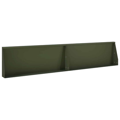Retaining Wall 2 pcs 100 x 12 x 30 cm Steel Olive Green