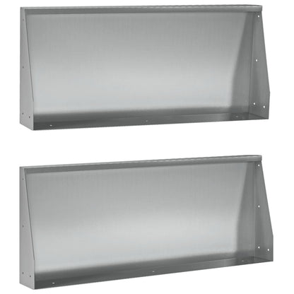 Retaining Wall 2 pcs 100 x 12 x 30 cm Galvanised Steel Silver