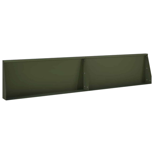 Retaining Wall 2 pcs 100 x 12 x 40 cm Steel Olive Green