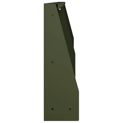 Retaining Wall 2 pcs 100 x 12 x 40 cm Steel Olive Green