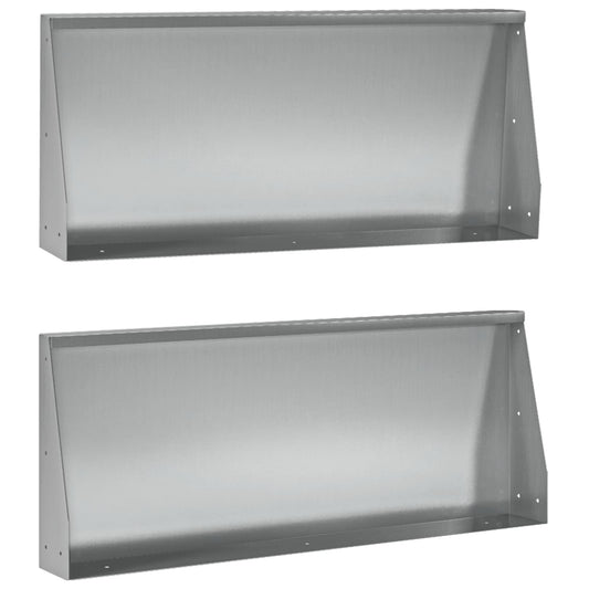 Retaining Wall 2 pcs 100 x 12 x 40 cm Galvanised Steel Silver