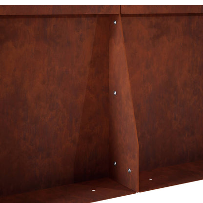 Retaining Wall 2 pcs 100 x 12 x 40 cm Weathering Steel Rusty