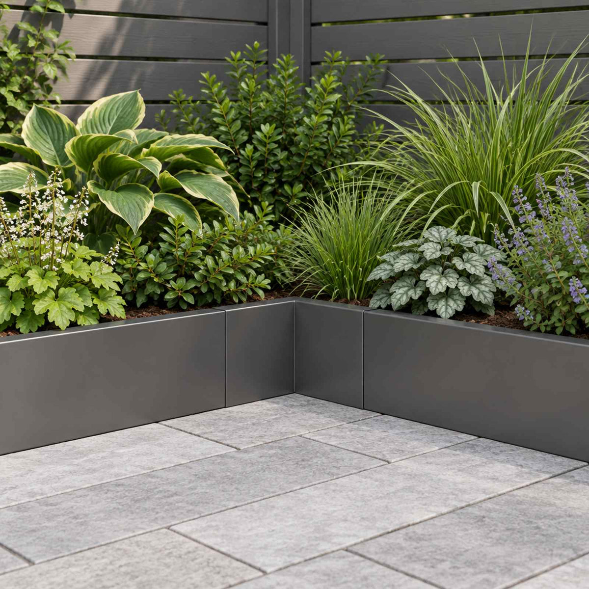 Retaining Wall 50 x 50 x 40 cm Steel Black