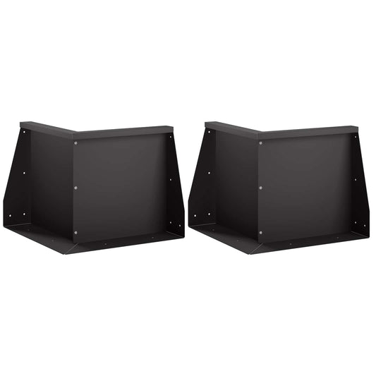 Retaining Wall 2 pcs 50 x 50 x 30 cm Steel Black