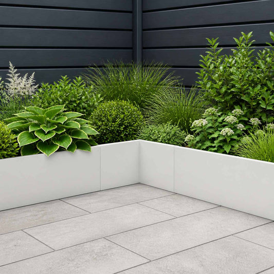 Retaining Wall 2 pcs 50 x 50 x 50 cm Steel White