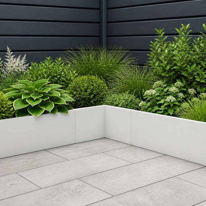 Retaining Wall 2 pcs 50 x 50 x 40 cm Steel White