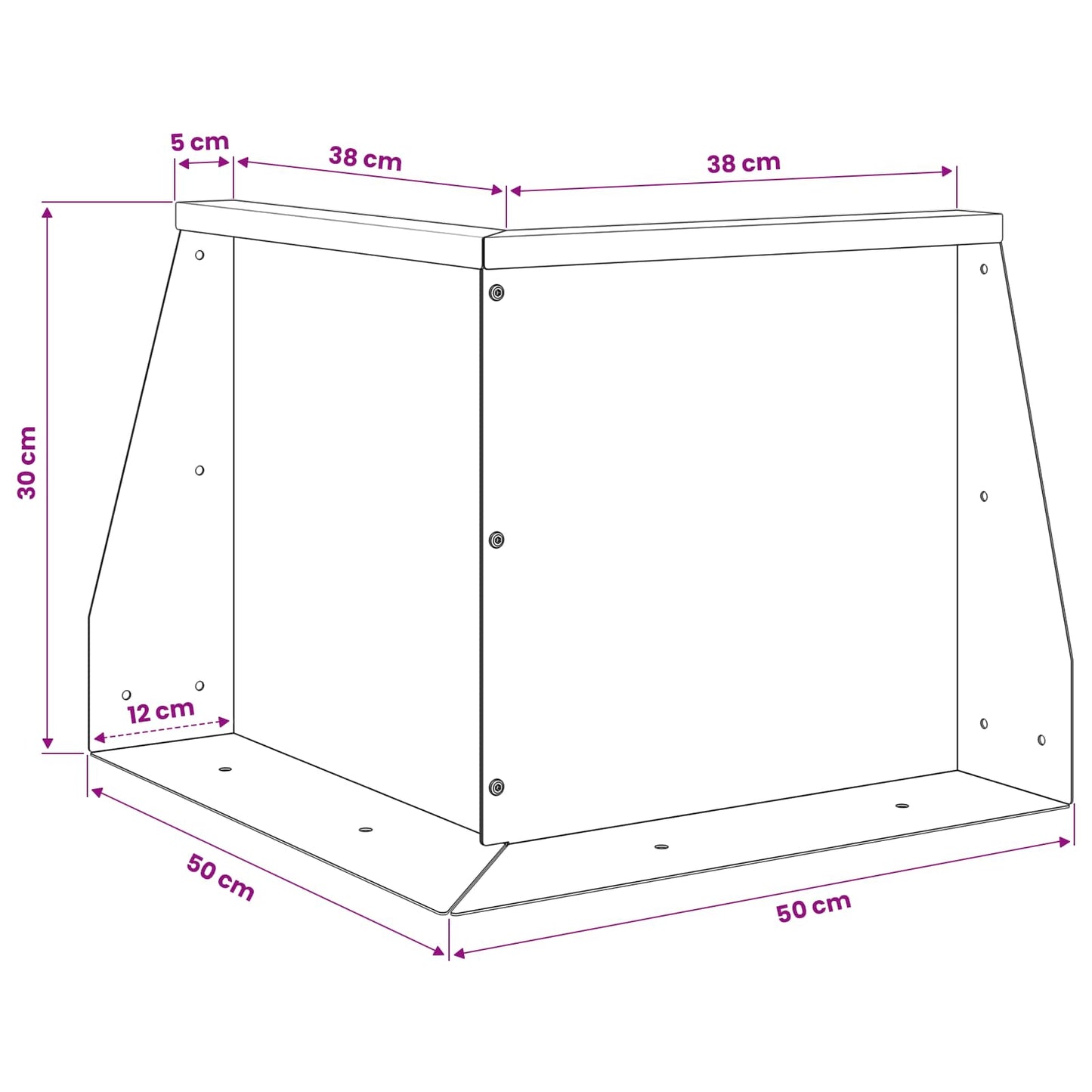 Retaining Wall 50 x 50 x 30 cm Steel White