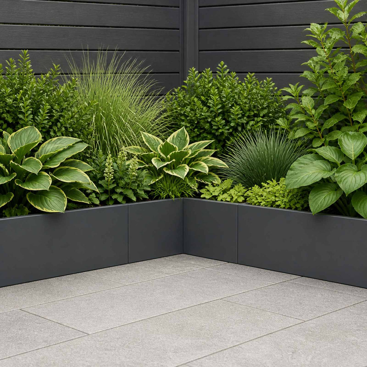 Retaining Wall 2 pcs 50 x 50 x 50 cm Steel Anthracite