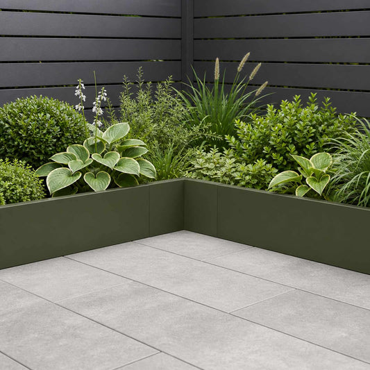Retaining Wall 50 x 50 x 30 cm Steel Olive Green