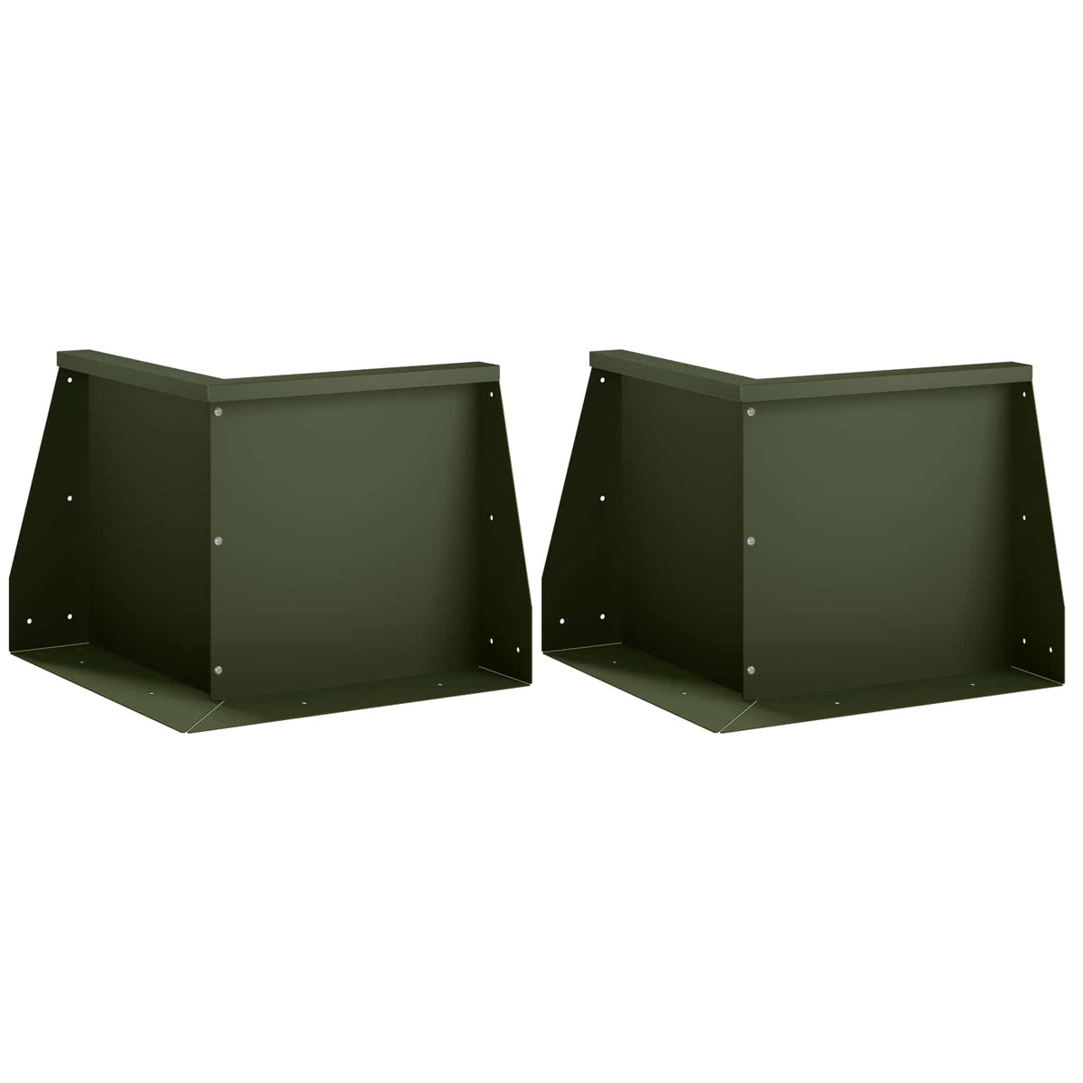 Retaining Wall 2 pcs 50 x 50 x 30 cm Steel Olive Green