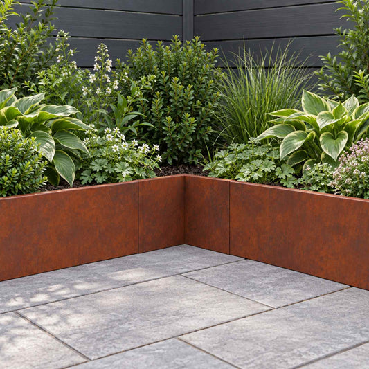 Retaining Wall 2 pcs 50 x 50 x 30 cm Weathering Steel Rusty