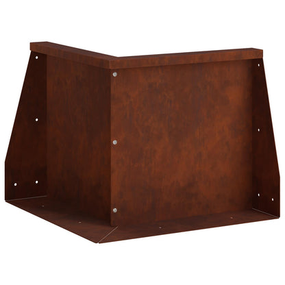 Retaining Wall 50 x 50 x 30 cm Weathering Steel Rusty