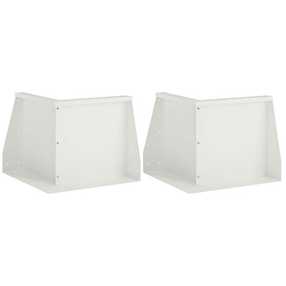 Retaining Wall 2 pcs 50 x 50 x 40 cm Steel White