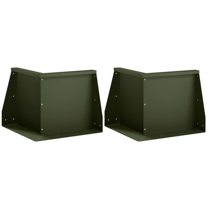 Retaining Wall 2 pcs 50 x 50 x 40 cm Steel Olive Green