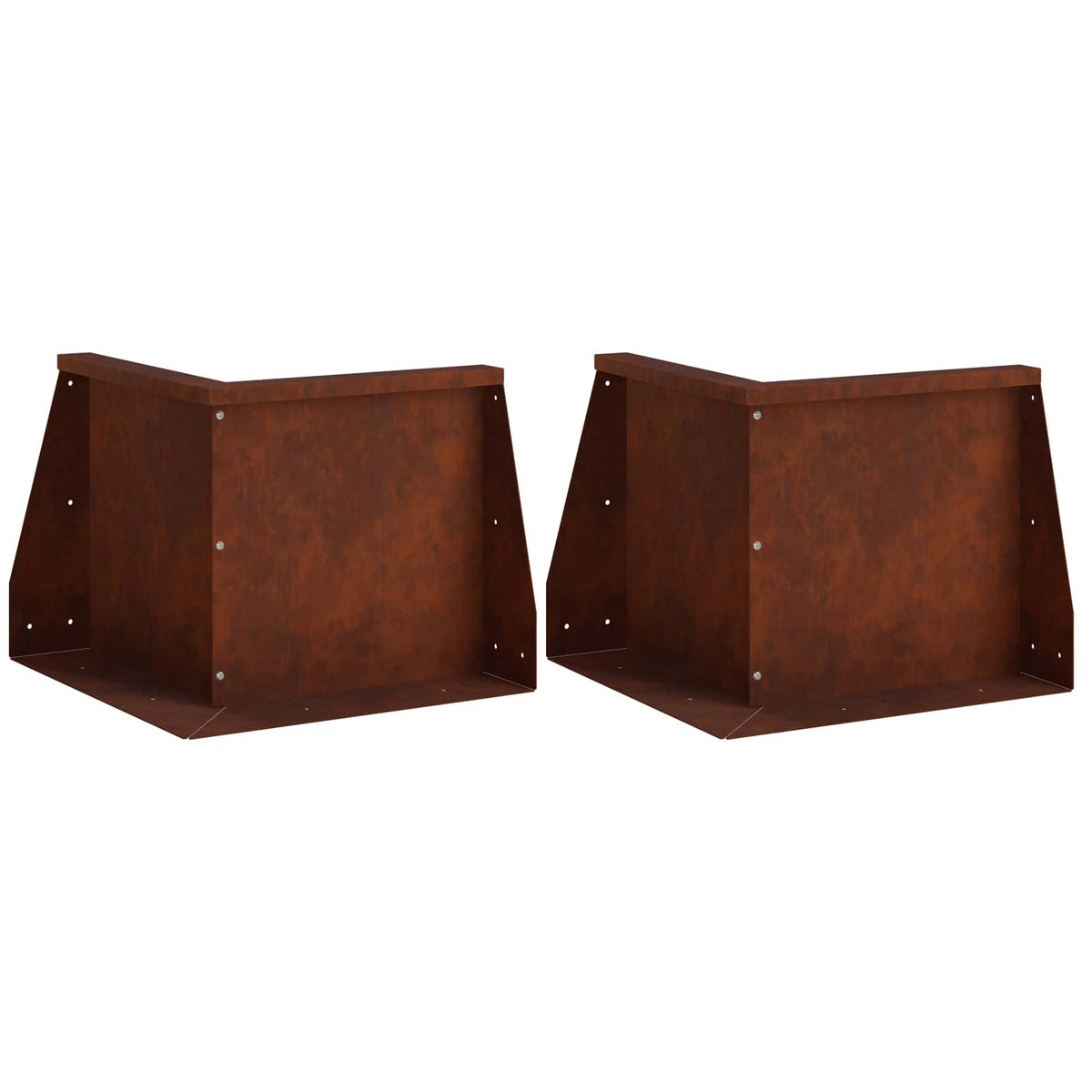 Retaining Wall 2 pcs 50 x 50 x 40 cm Weathering Steel Rusty