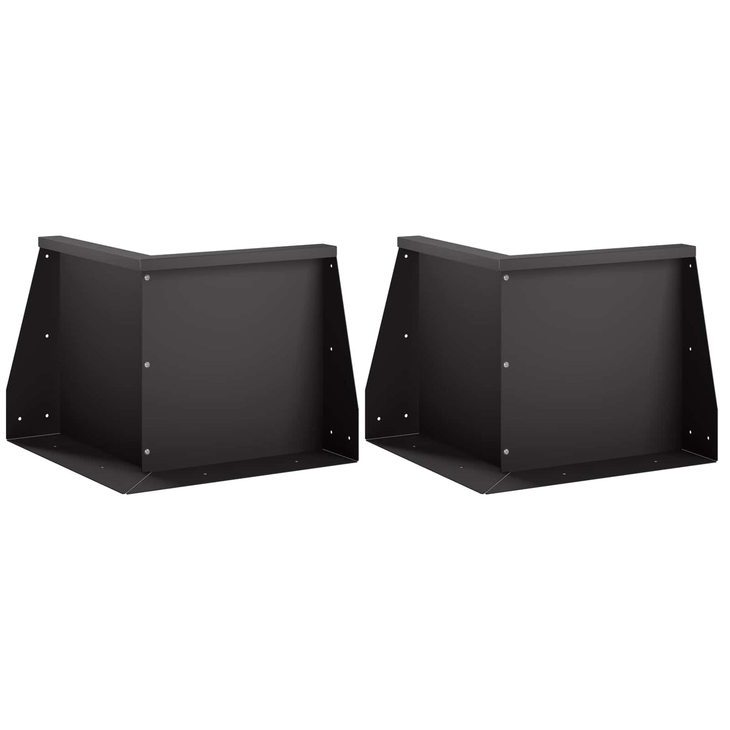 Retaining Wall 2 pcs 50 x 50 x 50 cm Steel Black