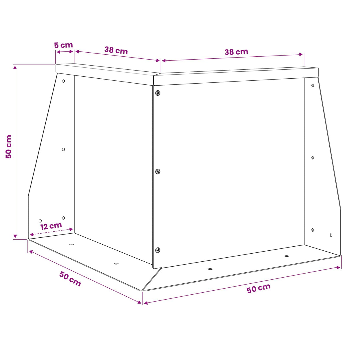 Retaining Wall 50 x 50 x 50 cm Steel White