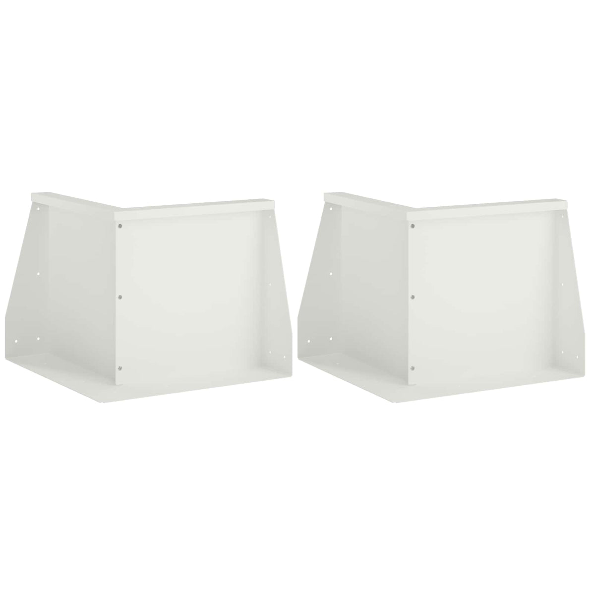 Retaining Wall 2 pcs 50 x 50 x 50 cm Steel White