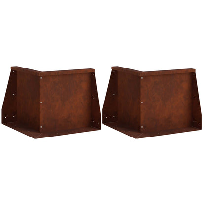 Retaining Wall 2 pcs 50 x 50 x 50 cm Weathering Steel Rusty