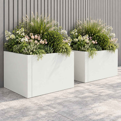 Retaining Wall 50 x 50 x 30 cm Steel White
