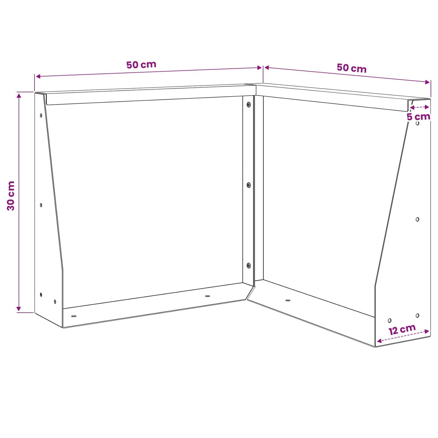 Retaining Wall 2 pcs 50 x 50 x 30 cm Steel White