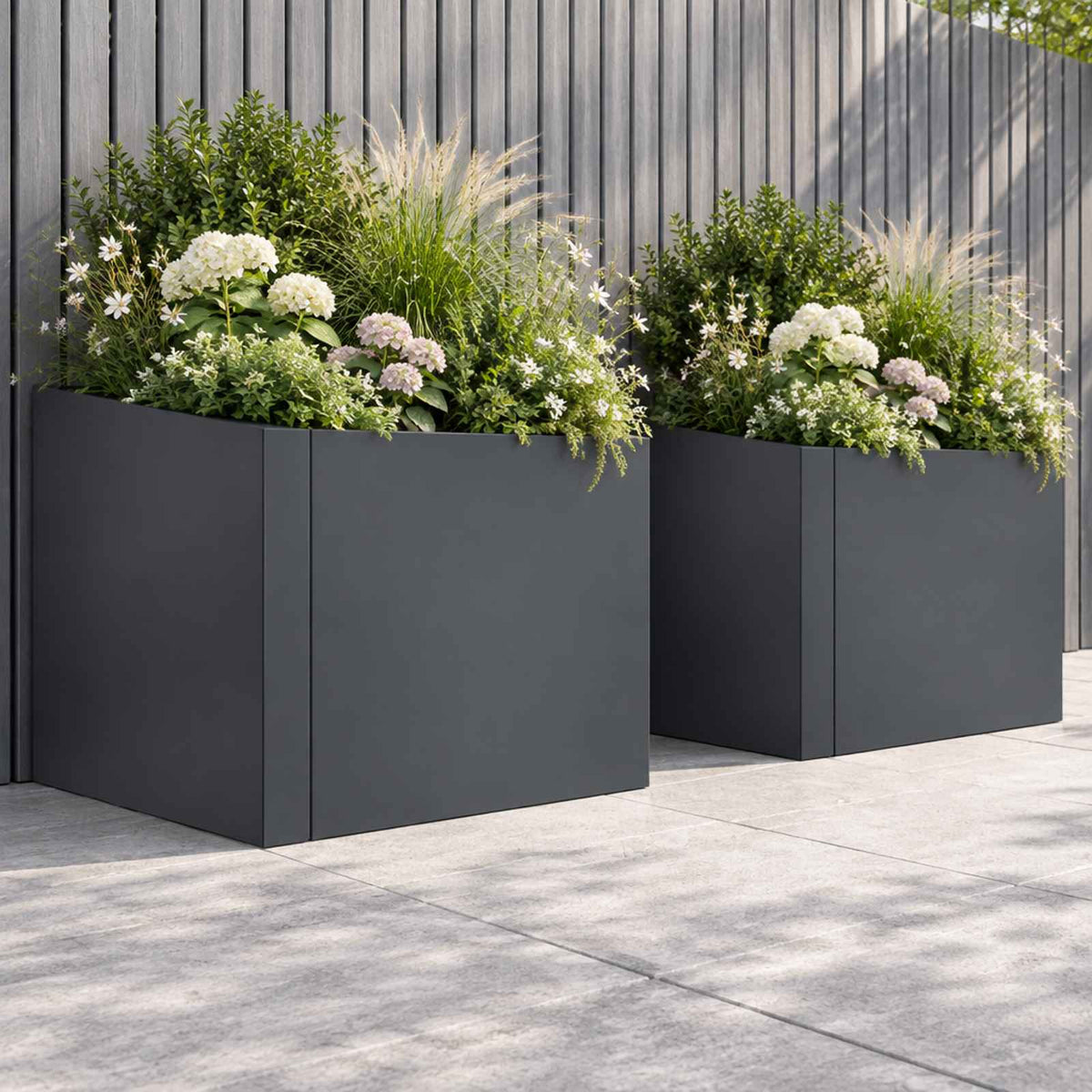 Retaining Wall 2 pcs 50 x 50 x 50 cm Steel Anthracite