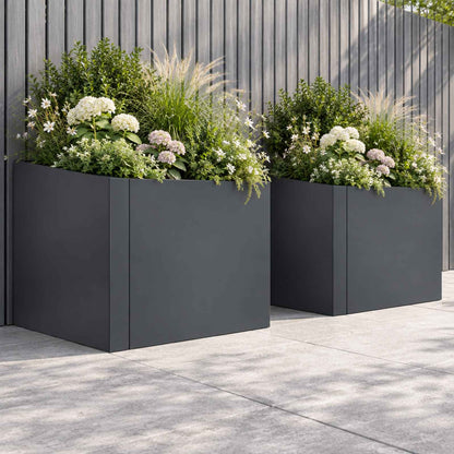 Retaining Wall 2 pcs 50 x 50 x 50 cm Steel Anthracite