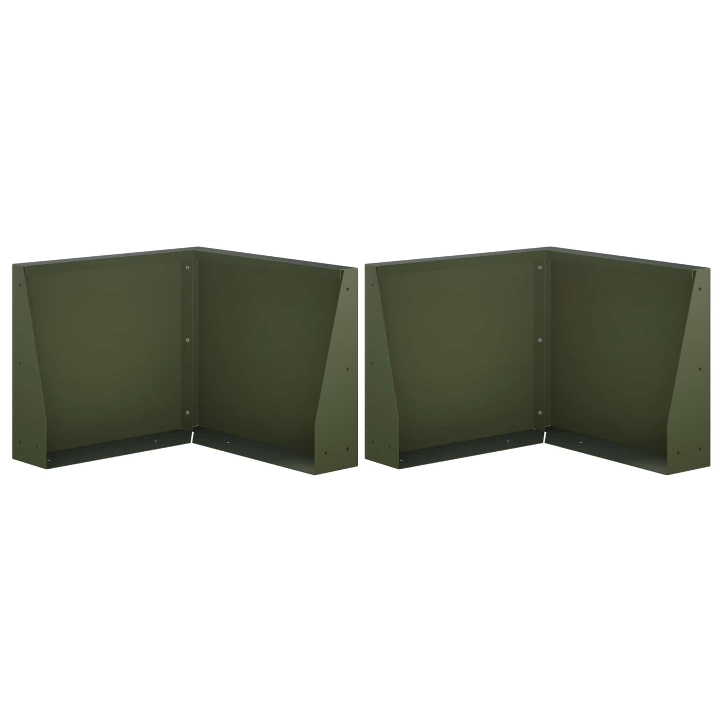 Retaining Wall 2 pcs 50 x 50 x 30 cm Steel Olive Green