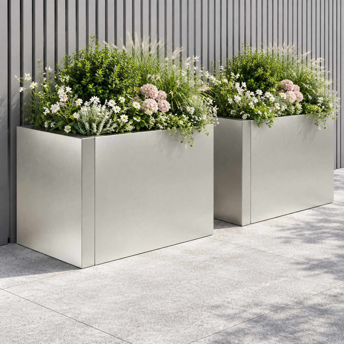 Retaining Wall 2 pcs 50 x 50 x 30 cm Stainless Steel Silver