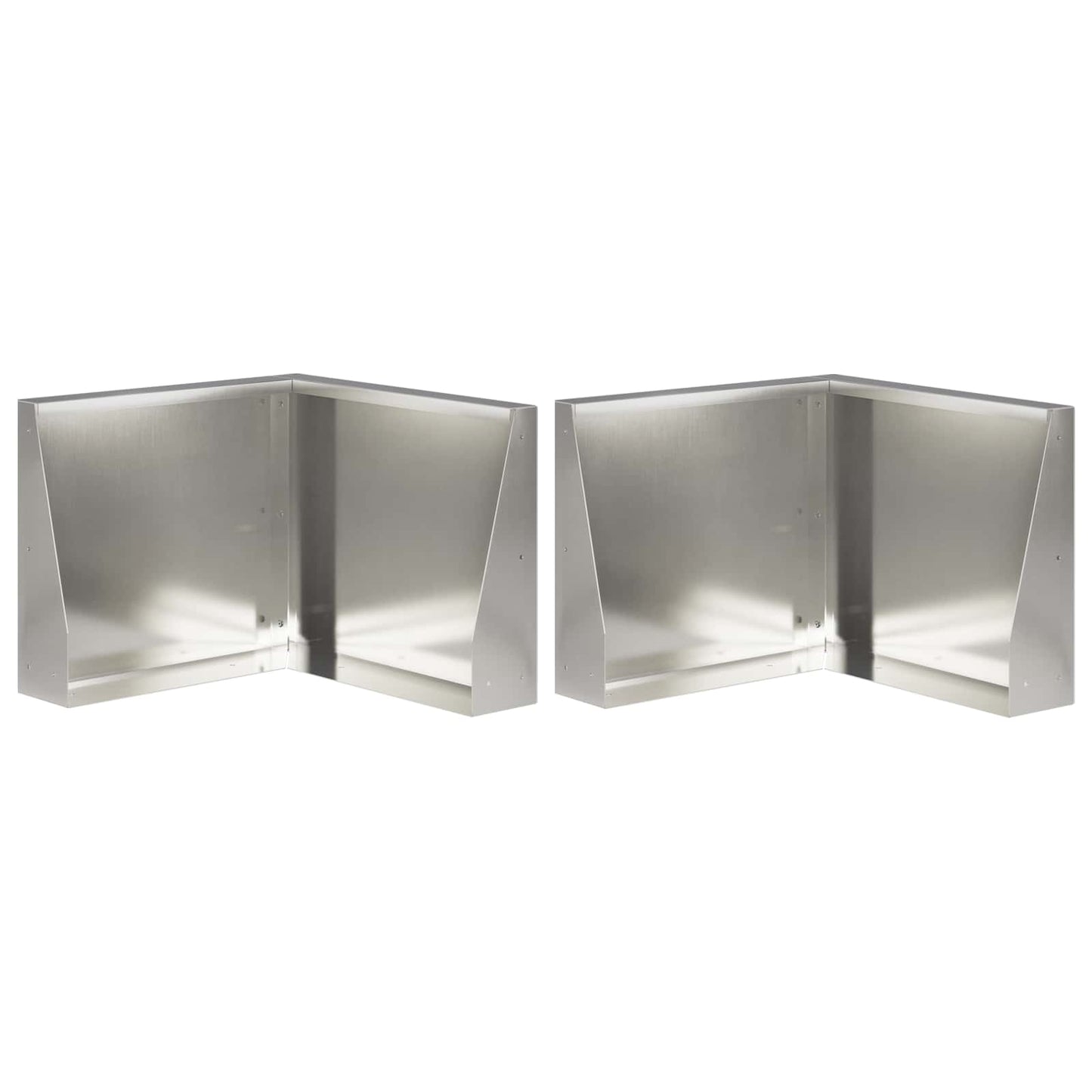 Retaining Wall 2 pcs 50 x 50 x 30 cm Stainless Steel Silver