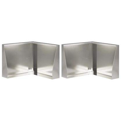 Retaining Wall 2 pcs 50 x 50 x 30 cm Stainless Steel Silver