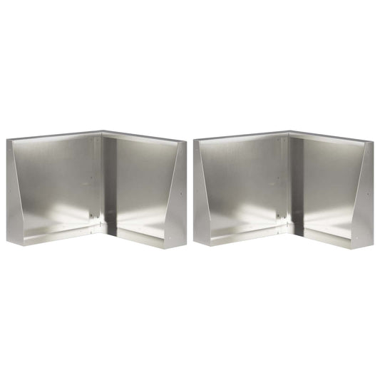 Retaining Wall 2 pcs 50 x 50 x 30 cm Stainless Steel Silver