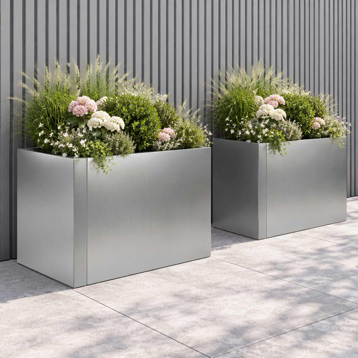 Retaining Wall 50 x 50 x 40 cm Galvanised Steel Silver
