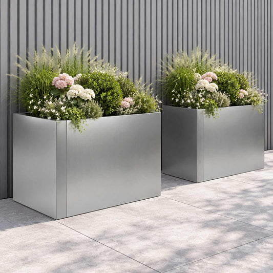 Retaining Wall 50 x 50 x 40 cm Galvanised Steel Silver