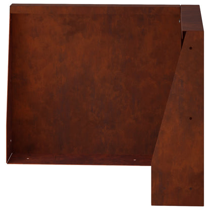 Retaining Wall 2 pcs 50 x 50 x 30 cm Weathering Steel Rusty