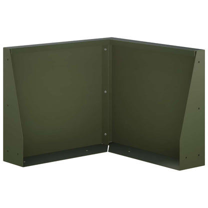 Retaining Wall 50 x 50 x 40 cm Steel Olive Green