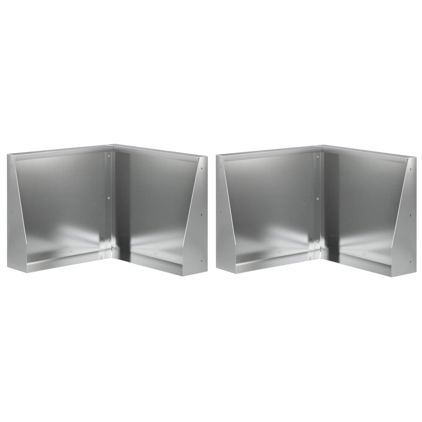 Retaining Wall 2 pcs 50 x 50 x 40 cm Galvanised Steel Silver