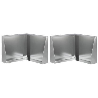 Retaining Wall 2 pcs 50 x 50 x 40 cm Galvanised Steel Silver