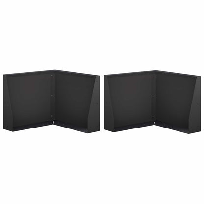 Retaining Wall 2 pcs 50 x 50 x 50 cm Steel Black