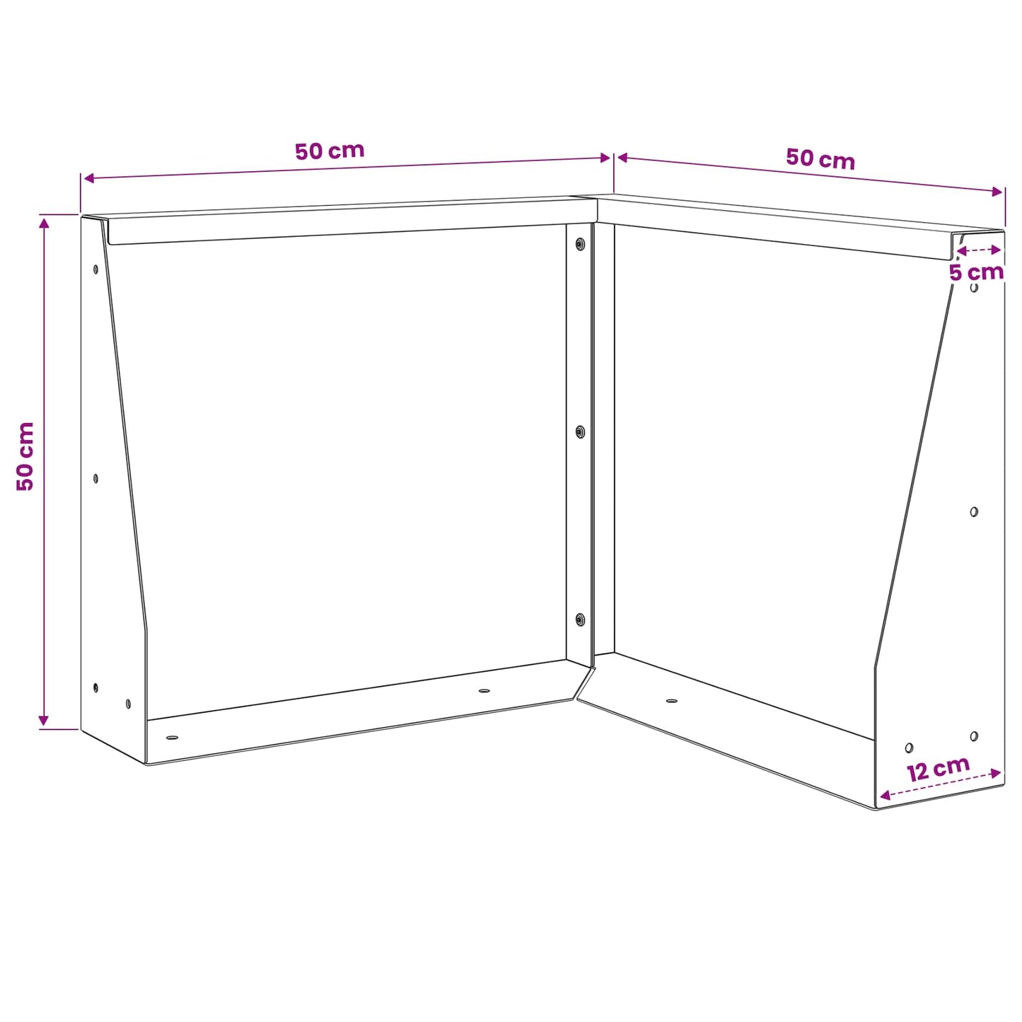 Retaining Wall 2 pcs 50 x 50 x 50 cm Steel Black