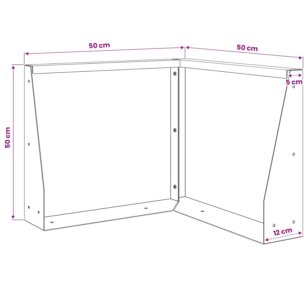 Retaining Wall 50 x 50 x 50 cm Steel White