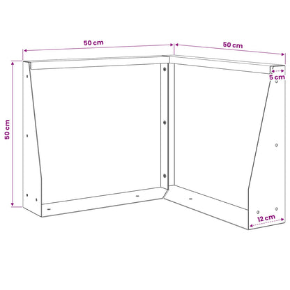 Retaining Wall 2 pcs 50 x 50 x 50 cm Steel White
