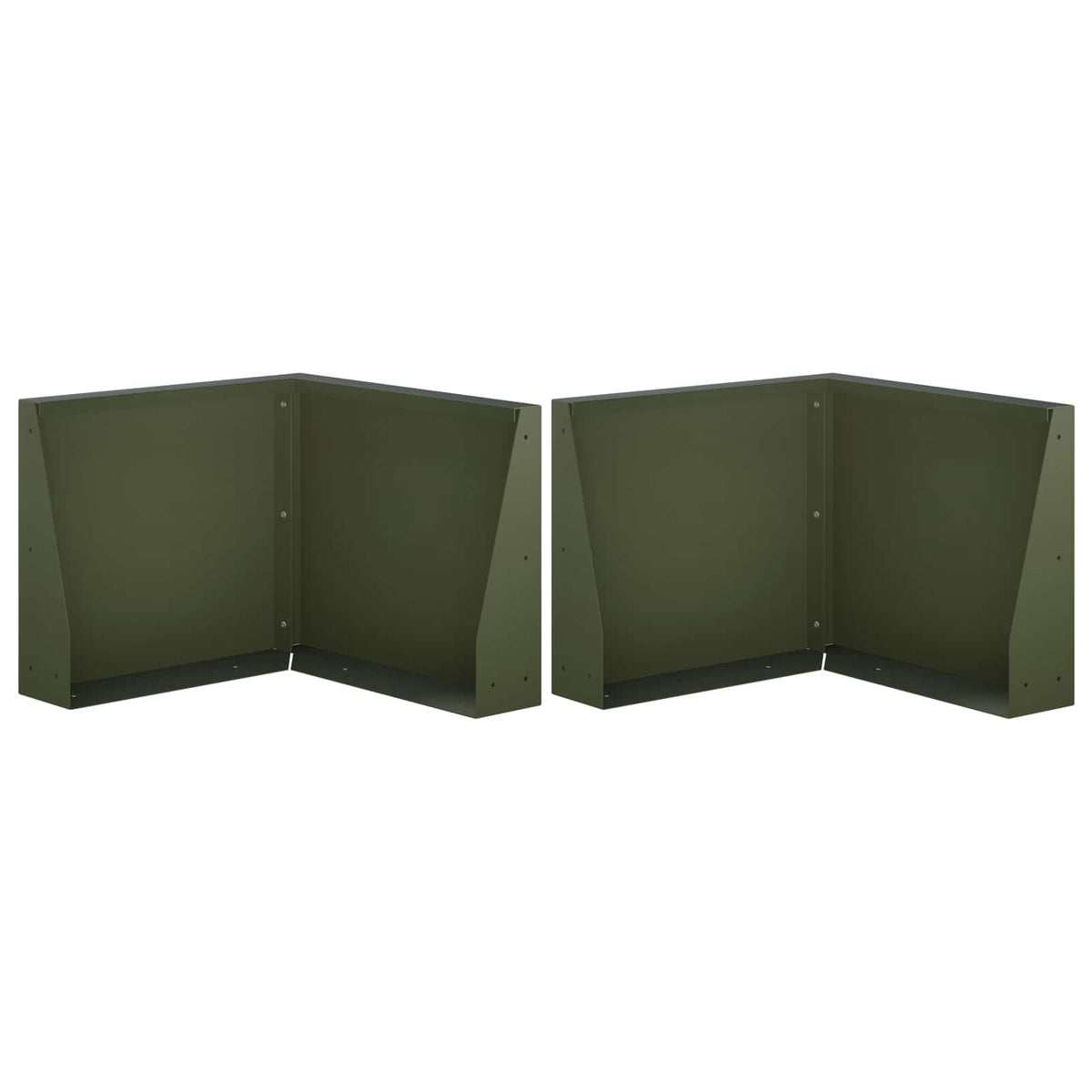 Retaining Wall 2 pcs 50 x 50 x 50 cm Steel Olive Green