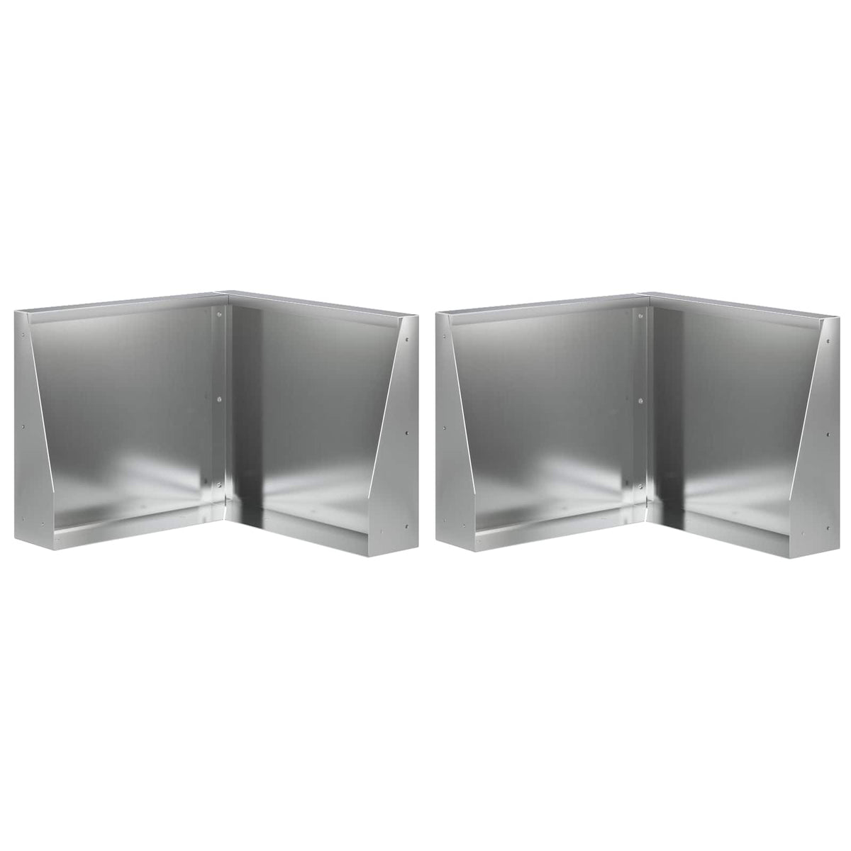 Retaining Wall 2 pcs 50 x 50 x 50 cm Galvanised Steel Silver