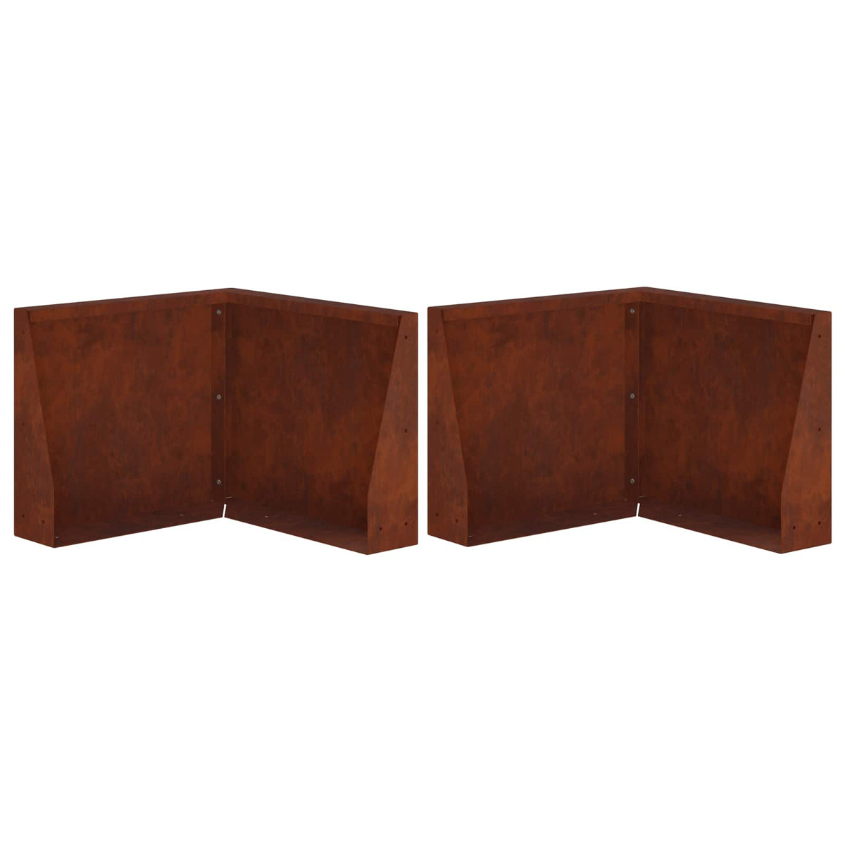 Retaining Wall 2 pcs 50 x 50 x 50 cm Weathering Steel Rusty