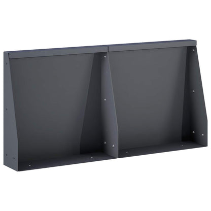 Retaining Wall 2 pcs 40 x 12 x 30 cm Steel Anthracite