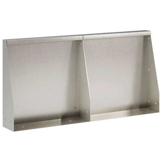 Retaining Wall 2 pcs 40 x 12 x 30 cm Stainless Steel Silver