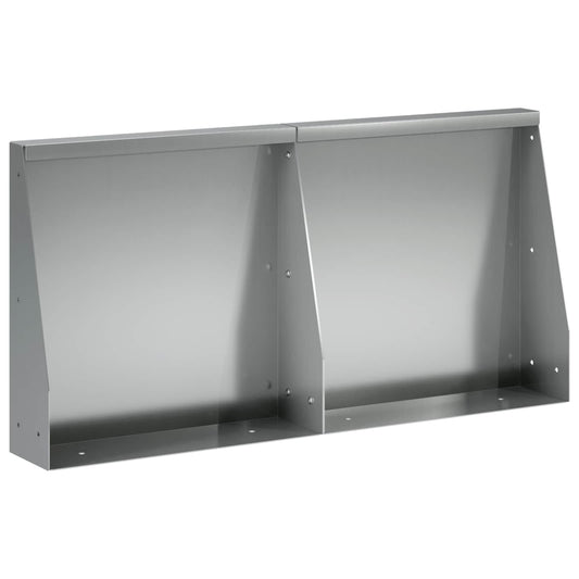 Retaining Wall 2 pcs 40 x 12 x 30 cm Galvanised Steel Silver