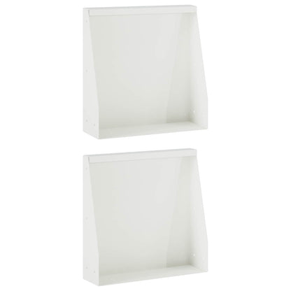 Retaining Wall 2 pcs 40 x 12 x 40 cm Steel White